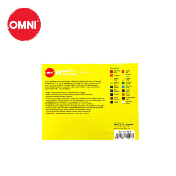 OMNI 12 Colours Acrylic Paint Set - Image 7