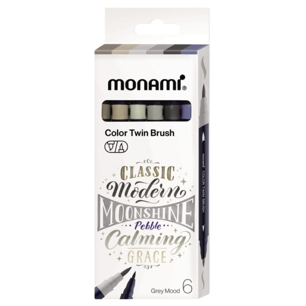 MONAMI Colortwin Brush 6 Color Set GRAY