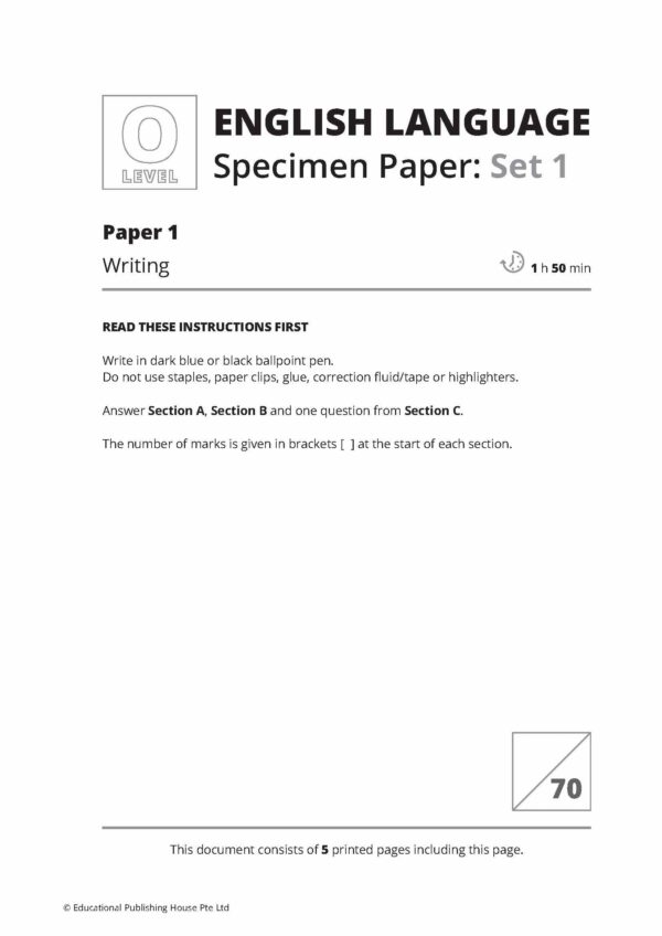 O Level English Language Specimen Papers - Image 2