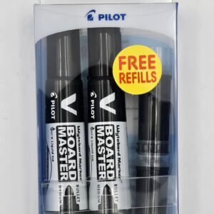 PILOT V Board Master Black Whiteboard Marker + Refills Saver'S Pack - 2 Pack