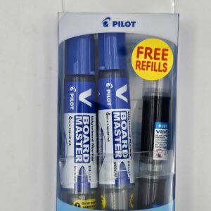 PILOT V Board Master Blue Whiteboard Marker + Refills Saver'S Pack - 2 Pack