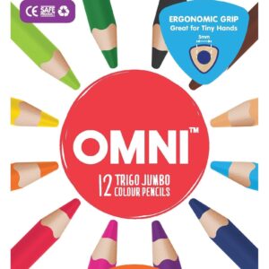 OMNI Trigo Jumbo Color Pencils With Sharpener 12 Colors